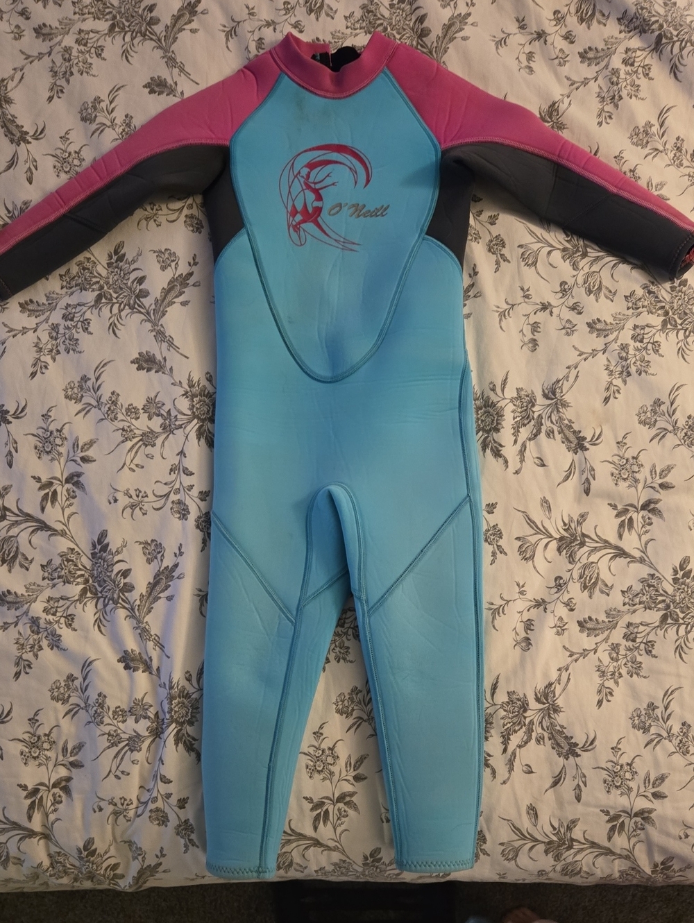 O'Neill Kids Light Blue and Pink Wetsuit